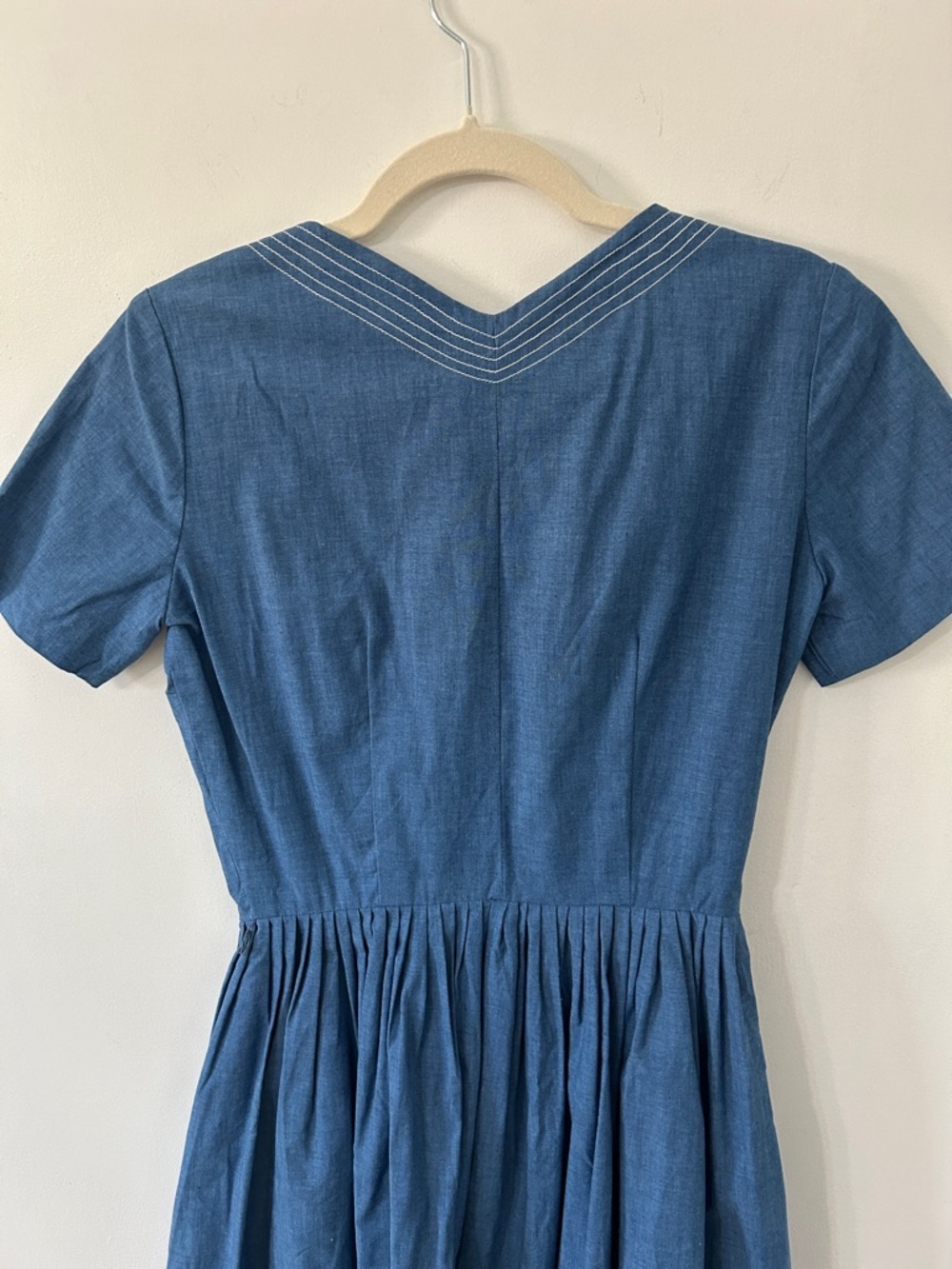 Vintage Dixie Deb Dress Women’s Handmade? Denim Blue Dress Western Full Skirt - Picture 8 of 16